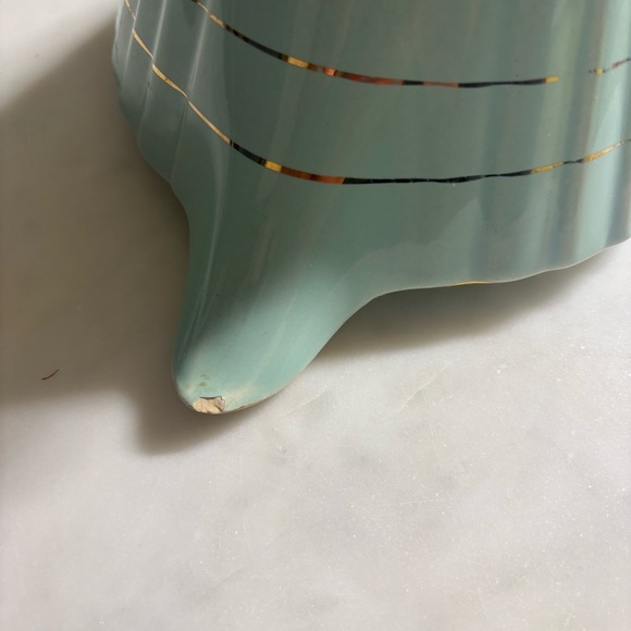 Vintage Sadler, England Art Deco ceramic teapot in mint green with gold accents - Picture 11 of 16